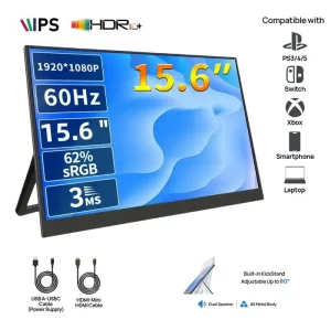 W&O 15.6" 1080P FHD Portable Monitor