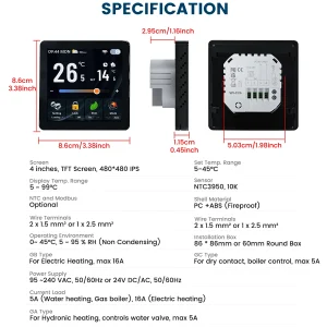 GIRIER Tuya WiFi Thermostat TFT Screen Smart Temperature Controller - Thumbnail Image 5