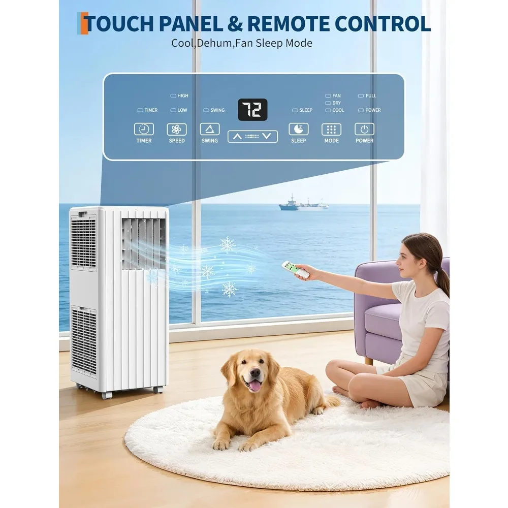 Garvee 3 in 1 Portable Air Conditioner 8000BTU Electric LED Display with Remote Control for Home Office Bedroom RV Outdoor Use  24-Hr Timer AC Cooling Dehumidifying & Fan - Image 1