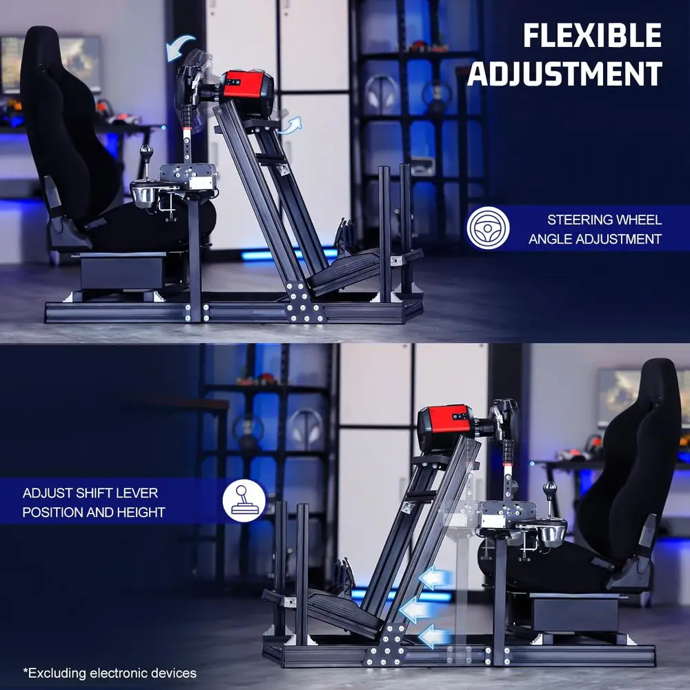 Proile Racing Simulator Cockpit with Seat, Adjusent, It or Thrusaster, or Anatec, or G29 GPro, Sim E 8040, Not Include St - Image 6