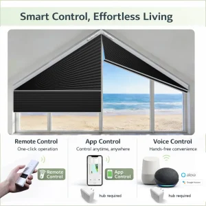 Motorized Angled Cellular Shades with Rechargeable Motor for Trapezoidal Triangular Polygonal Windows - Thumbnail Image 2