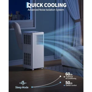 Garvee 3 in 1 Portable Air Conditioner 8000BTU Electric LED Display with Remote Control for Home Office Bedroom RV Outdoor Use  24-Hr Timer AC Cooling Dehumidifying & Fan - Thumbnail Image 6