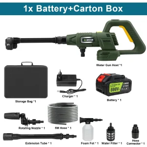 200Bar 3 Gears Digital Display Brushless Electric High Pressure Washer Car Washing Gun Garden Water Gun for Makita 18V Battery - Thumbnail Image 6