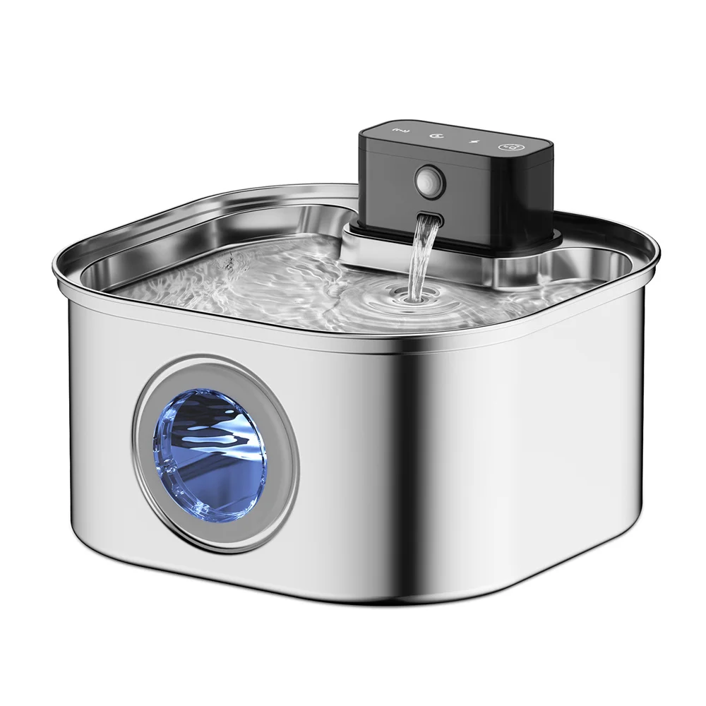 Wireless Stainless Steel Pet Water Fountain, 3.2L Automatic Motion Sensor - Image 4