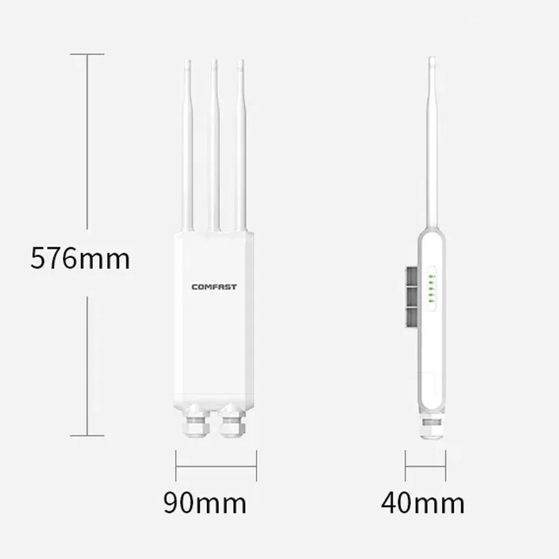 Comfast 1300Mbps Outdoor Access Point 2.4G&5.8GHz Gigabit AP Long Range Repeater High Power 3*5dBi WiFi Antenna Street Router - Image 6