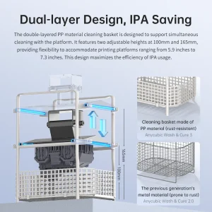 ANYCUBIC Wash & Cure 3 AE Version For Mars Photon Mono 4 LCD SLA DLP 3D Printer Models Curing Resin Cleaning Machine 2 in 1 - Thumbnail Image 3