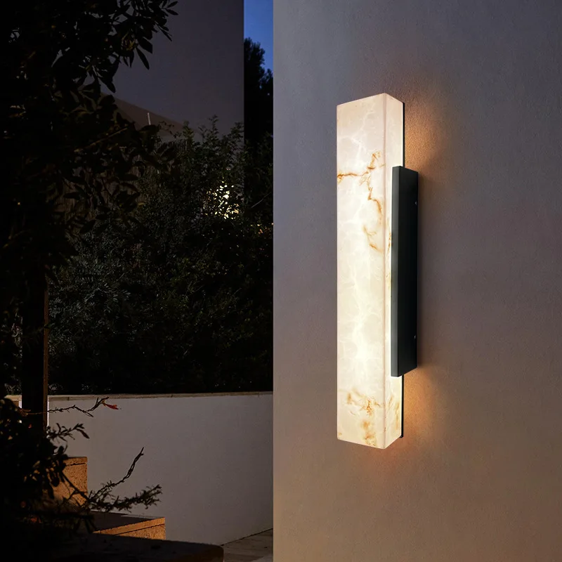 Modern Minimalist Outdoor Waterproof IP65 Lmitated Marble LED Wall Light AC85~265V Stainless Steel Porch Lamp For Street Adorn - Image 2