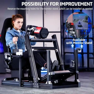 Proile Racing Simulator Cockpit with Seat, Adjusent, It or Thrusaster, or Anatec, or G29 GPro, Sim E 8040, Not Include St - Thumbnail Image 4
