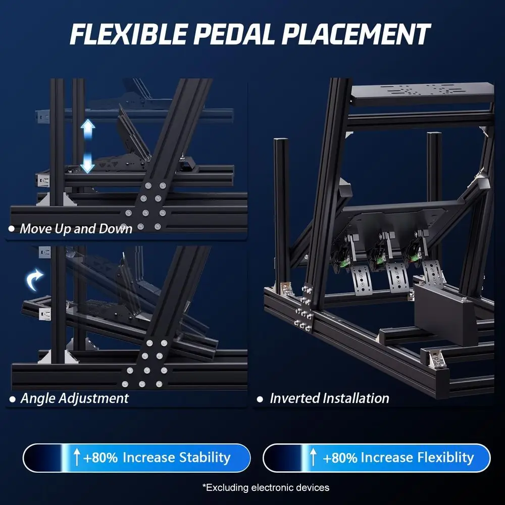 Proile Racing Simulator Cockpit with Seat, Adjusent, It or Thrusaster, or Anatec, or G29 GPro, Sim E 8040, Not Include St - Image 3