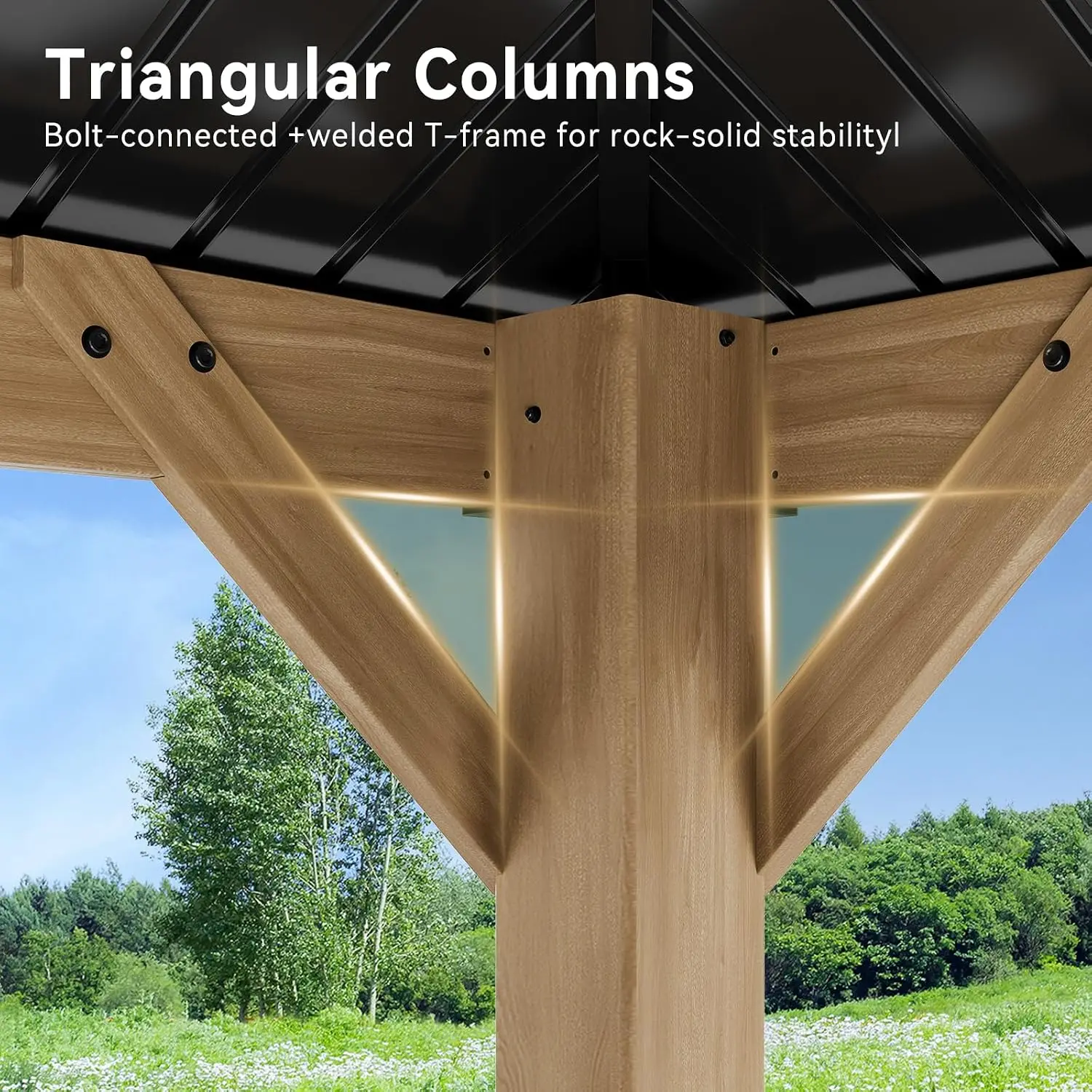 12x20 FT Heavy Duty Cedar Wood Carport, Custom - Image 4