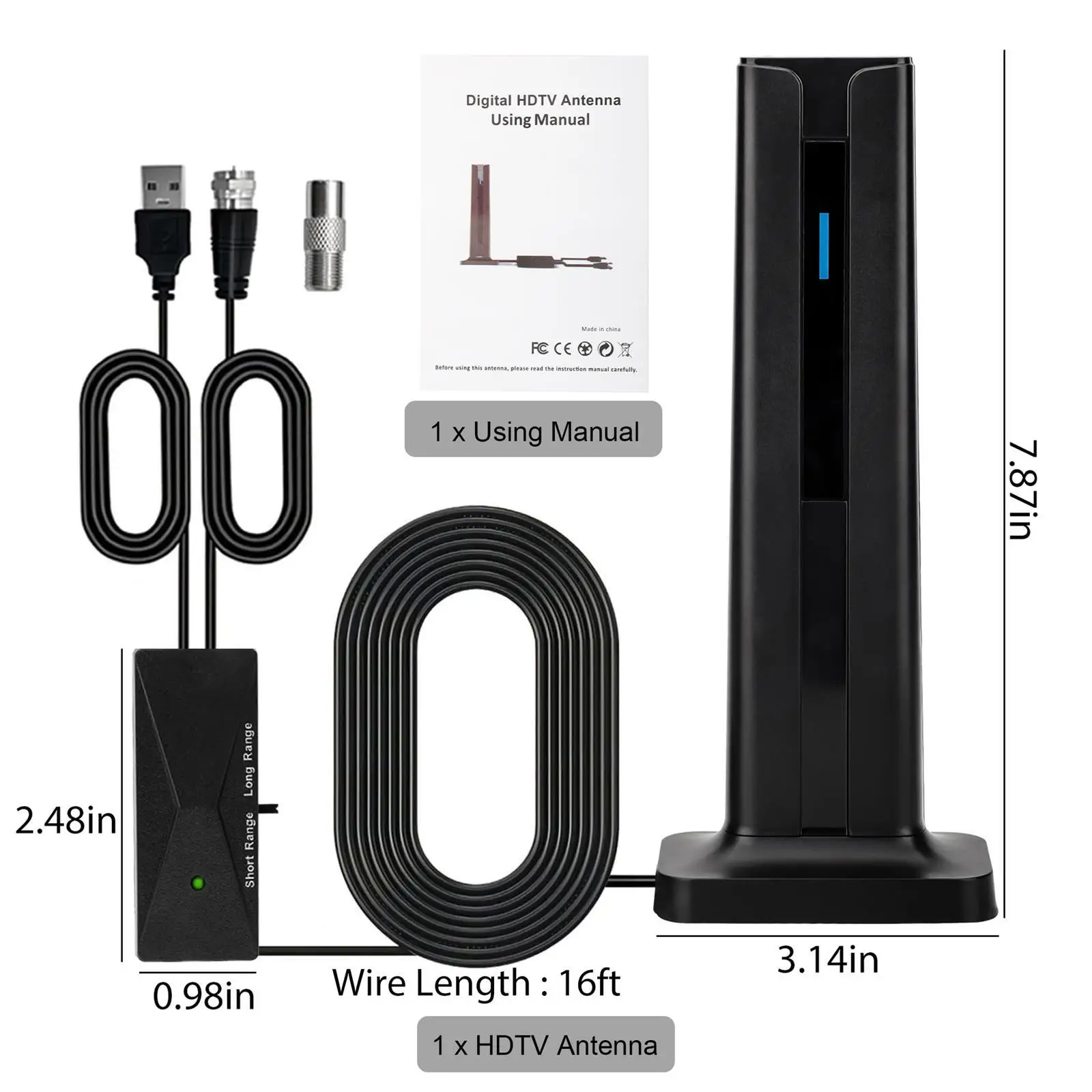 450 Miles Upgraded TV Antenna Digital HD Antenna Indoor Long Range HDTV 1080P 4K - Image 6