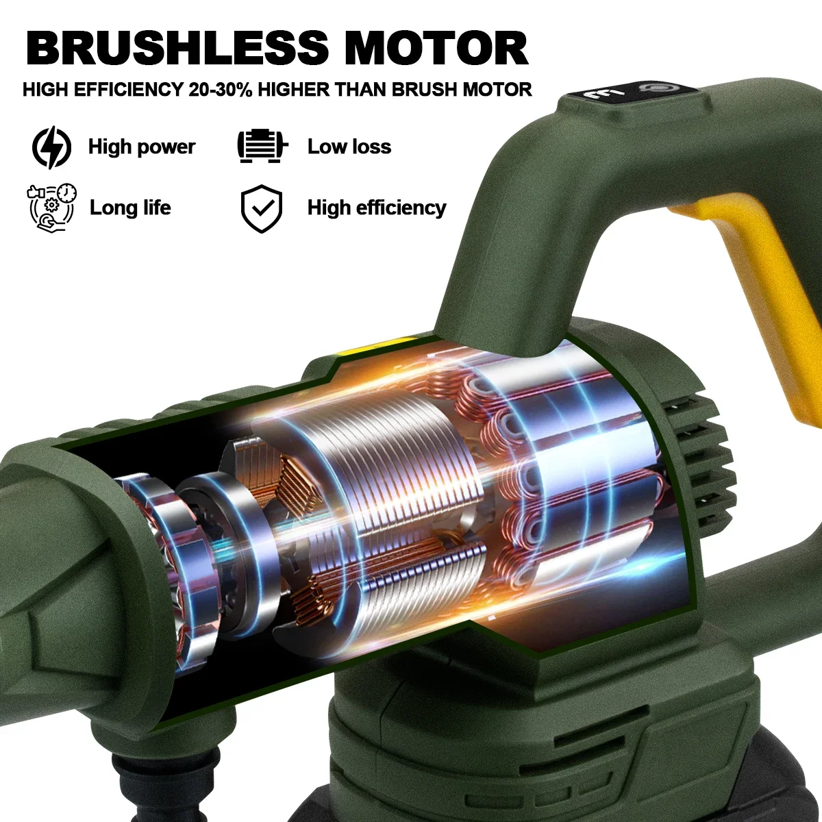 200Bar 3 Gears Digital Display Brushless Electric High Pressure Washer Car Washing Gun Garden Water Gun for Makita 18V Battery - Image 4